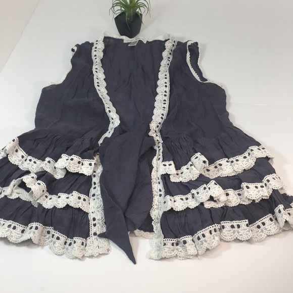 🔥💥TRINITY🔥💥BOHO BLOUSE TOP WITH RIBBON RUFFLES - Picture 8 of 13